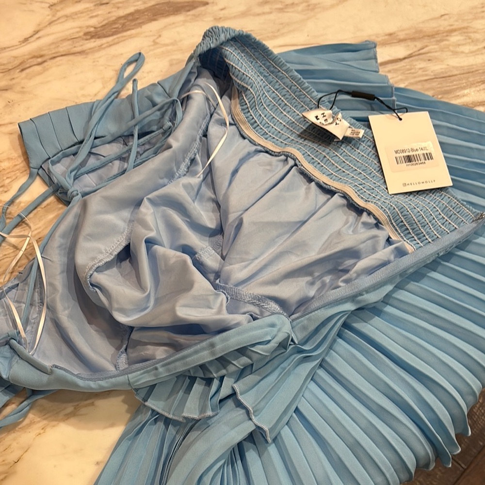 Hello Molly Light Blue Pleated Dress - Picture 8 of 12